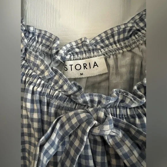 Landry Kate / Storia Kimber Blue Gingham Sleeveless Bow Ties Midi Dress Medium - Picture 5 of 11